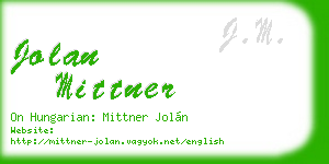 jolan mittner business card